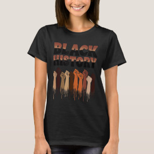 Monat der schwarzen Geschichte Hände Symbol Afro M T-Shirt