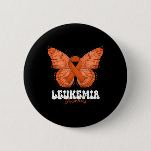 Monat des Bewusstseins Orange Ribbon Butterfly Button