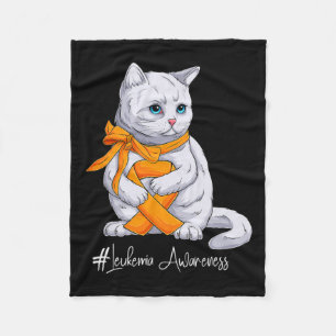Monat des Bewusstseins Orange Ribbon Cat Fleecedecke