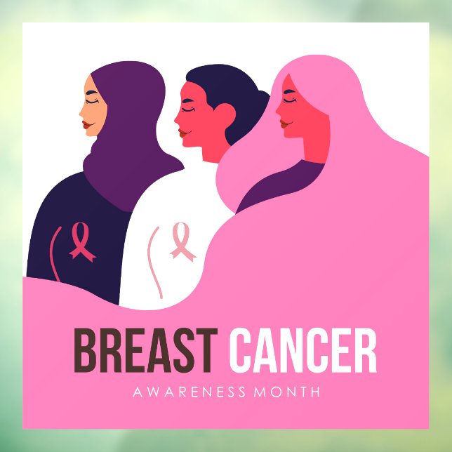 Monat des Brustkrebs Fensteraufkleber (Blatt 3)