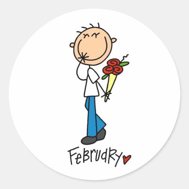 Monat Februar Runder Aufkleber (Vorderseite)