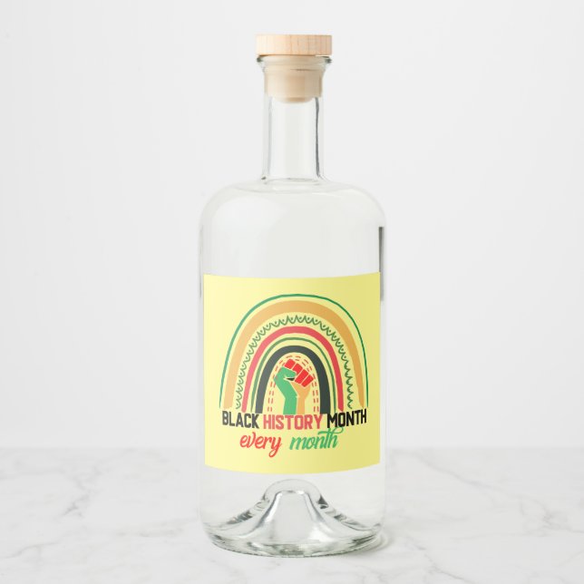 Monat für Monat schwarze Geschichte Alkoholflaschenetikett (Vorderseite)