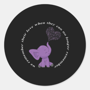 Monat I End Purple Bow Elephant 3 Runder Aufkleber