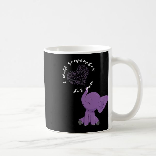 Monat I Ende Lila Schleife Elephant  Kaffeetasse (Rechts)