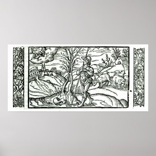 Monat Januar ab einem Hirtenkalender Poster (Vorne)