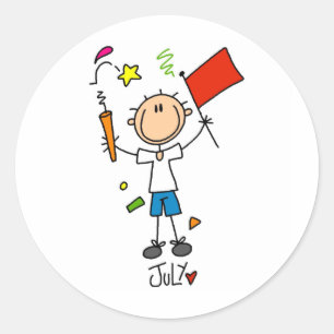 Monat Juli Runder Aufkleber