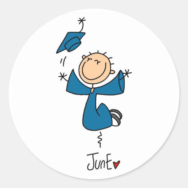 Monat Juni Runder Aufkleber (Vorderseite)