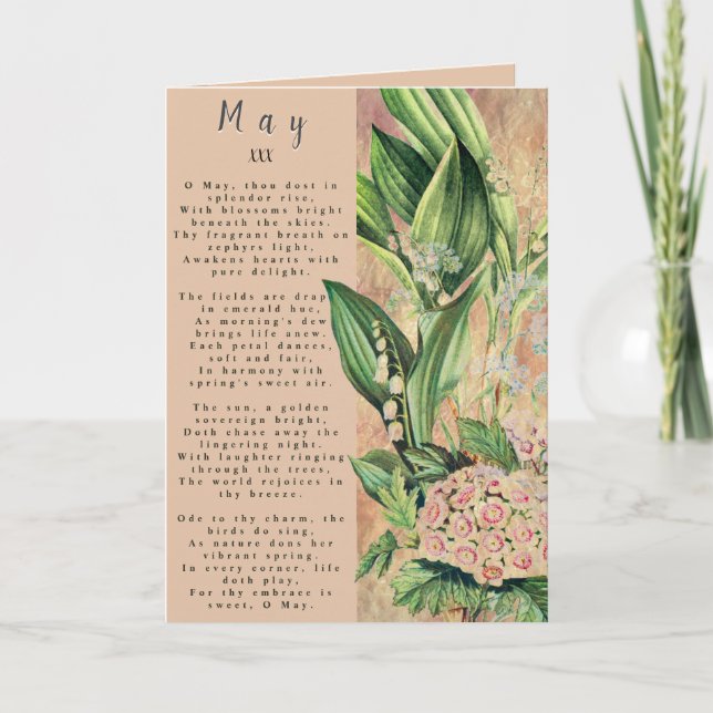 Monat Mai Geborene Prosa-Blume Karte (Vorderseite)