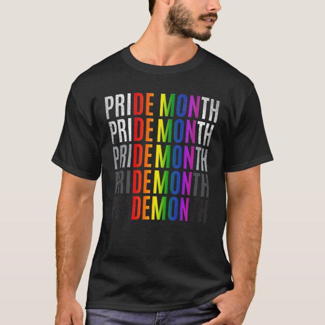 Monat Monat Demon LGBT Gay Pride Monat Transgender T-Shirt (Vorderseite)