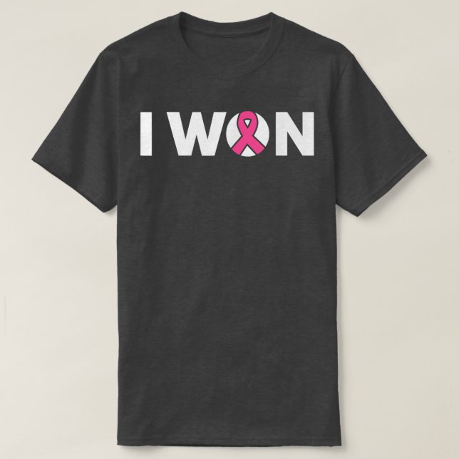 Monat Niedlich Retro I Won Button T-Shirt (Design vorne)