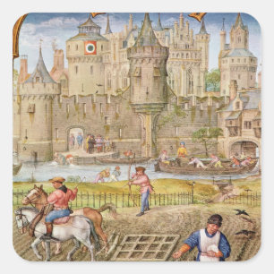 Monat Oktober Quadratischer Aufkleber