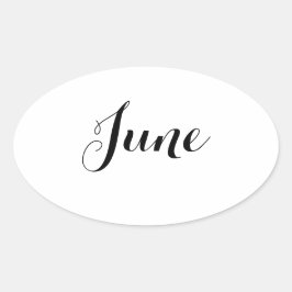 Monat Sticker: Juni Ovaler Aufkleber