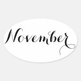 Monat Sticker: November Ovaler Aufkleber