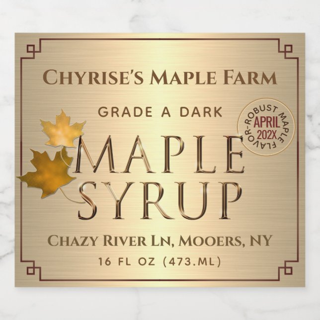 Monat und Jahr 4 x 3,5" Bierflaschenetikett (Einzelnes Label)