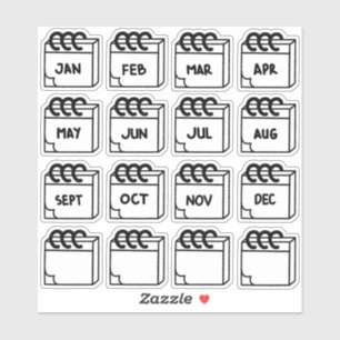 Monate des Jahres Multi-Pack Aufkleber