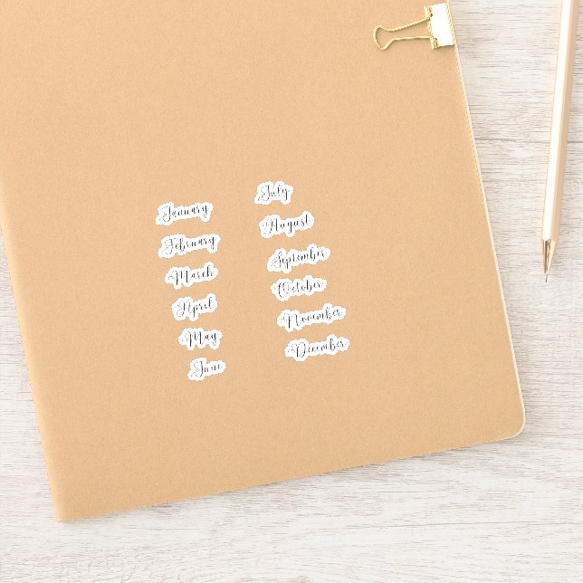 Monate des Jahres Sticker Set Curvy (Notizbuch)