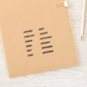 Monate des Jahres Sticker Set Retro