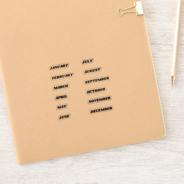 Monate des Jahres Sticker Set Retro (Notizbuch)