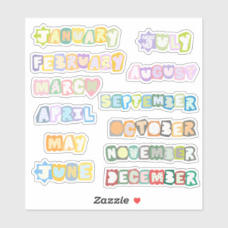 Monate eines Jahres Aufkleber