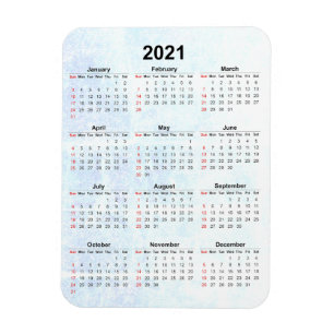 Monatlich 2021 Kalender Magnet Texturiert