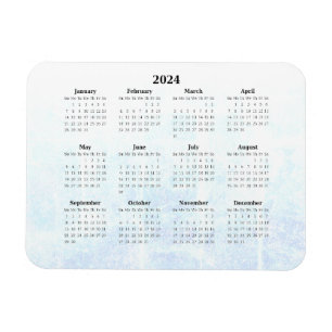 Monatlich 2024 Kalender Magnet Texturiert