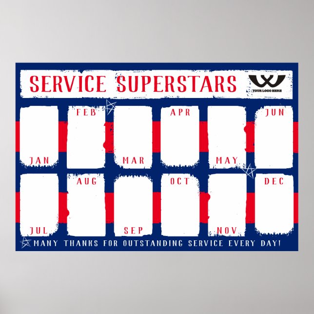 Monatliche Erkennung des Fotos eines Mitarbeiters  Poster (Vorne)