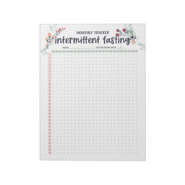 Monatliche Intermittent Fasttracker AM/PM Notizblock (Rotiert)