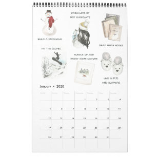Monatliche Liste der Favoriten in der Buckelliste Kalender