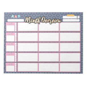 MONATLICHE PLANUNG VON 3 Kolumnen Notizblock