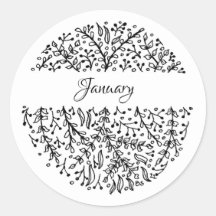 Monatliche Sticker Januar - Text editierbar