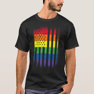Monatliche Unterstützung für LGBT mit Rainbow US A T-Shirt