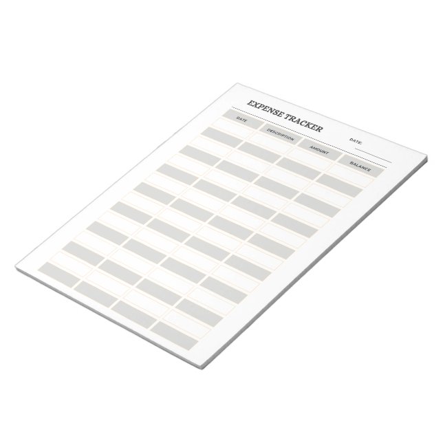 Monatlicher Ausgabenverfolger  Notizblock (angewinkelt)