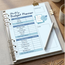 Monatlicher Budgetplaner Notizblock
