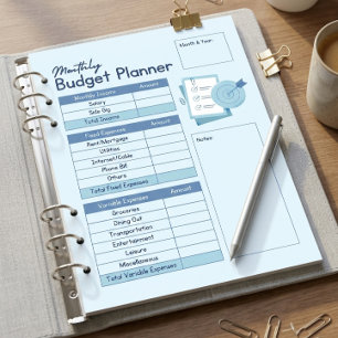 Monatlicher Budgetplaner Notizblock