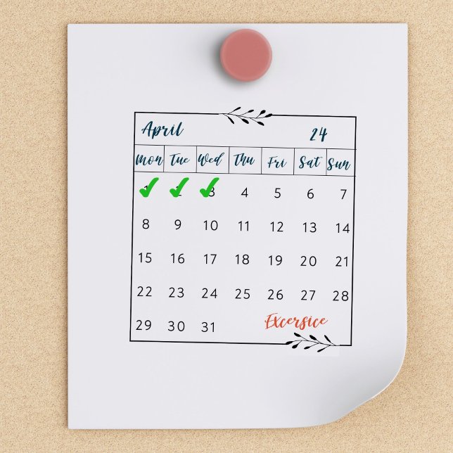 Monatlicher Bullet Journal Kalender Habit Tracker  Gummistempel (Von Creator hochgeladen)