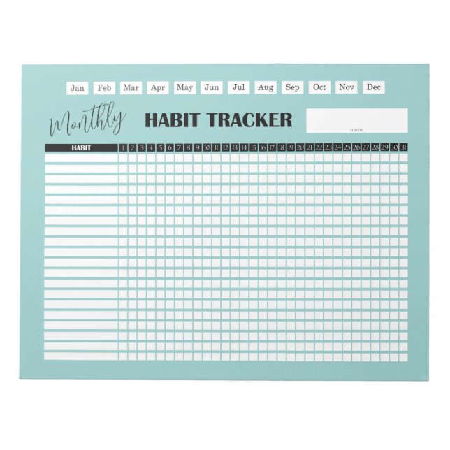Monatlicher Gewohnheits-Tracker  Notizblock (Vorderseite)