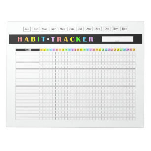 Monatlicher Gewohnheits-Tracker Regenbogen Notizblock