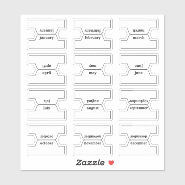 Monatlicher Index-Tab-Journal-Trenner-Planer klapp Aufkleber (Blatt)