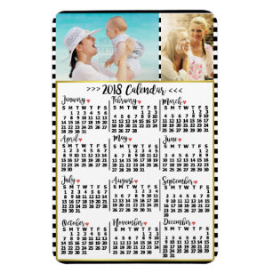 Monatlicher Kalender 2018 - Streifen   Benutzerdef Magnet
