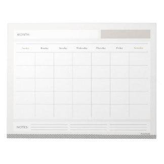 Monatlicher Kalender Notizblock