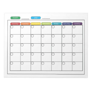 Monatlicher Kalender Notizblock