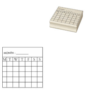 Monatlicher Kalenderplan Gummistempel