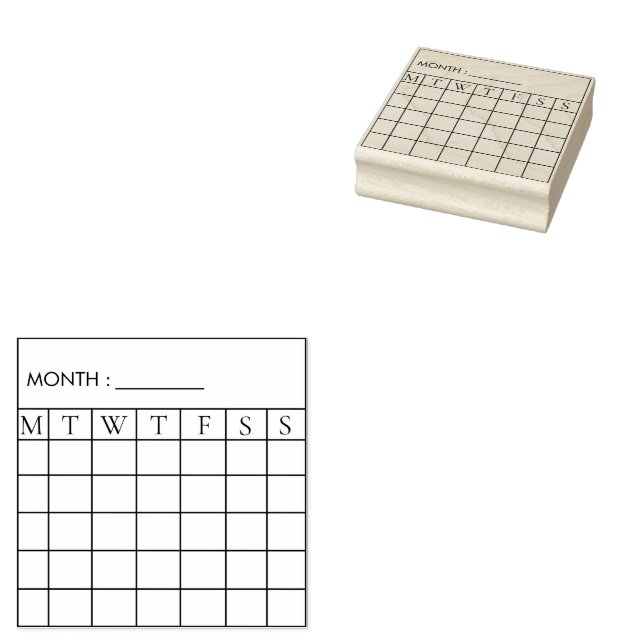 Monatlicher Kalenderplan Gummistempel (Stempel)