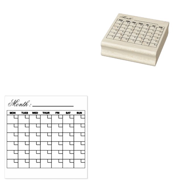 Monatlicher Kalenderplan Gummistempel (Stempel)