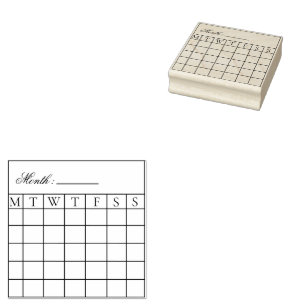 Monatlicher Kalenderplan Gummistempel