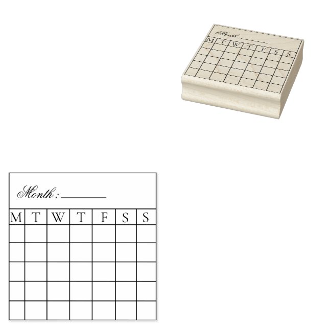 Monatlicher Kalenderplan Gummistempel (Stempel)