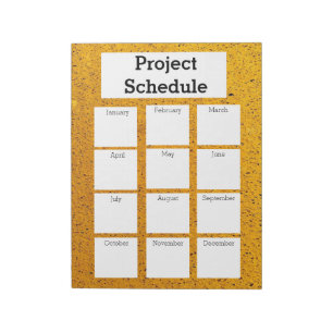 Monatlicher Projektplan orangefarben Notizblock