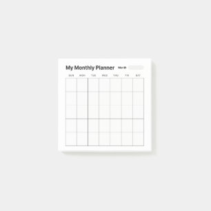Monatlicher Studienplaner Post-it Klebezettel