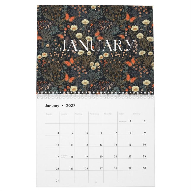 Monatlicher Themenkalender Kalender (Jan 2027)