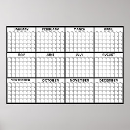 Monatlicher undatierter minimaler Wandplaner-Kalen Poster